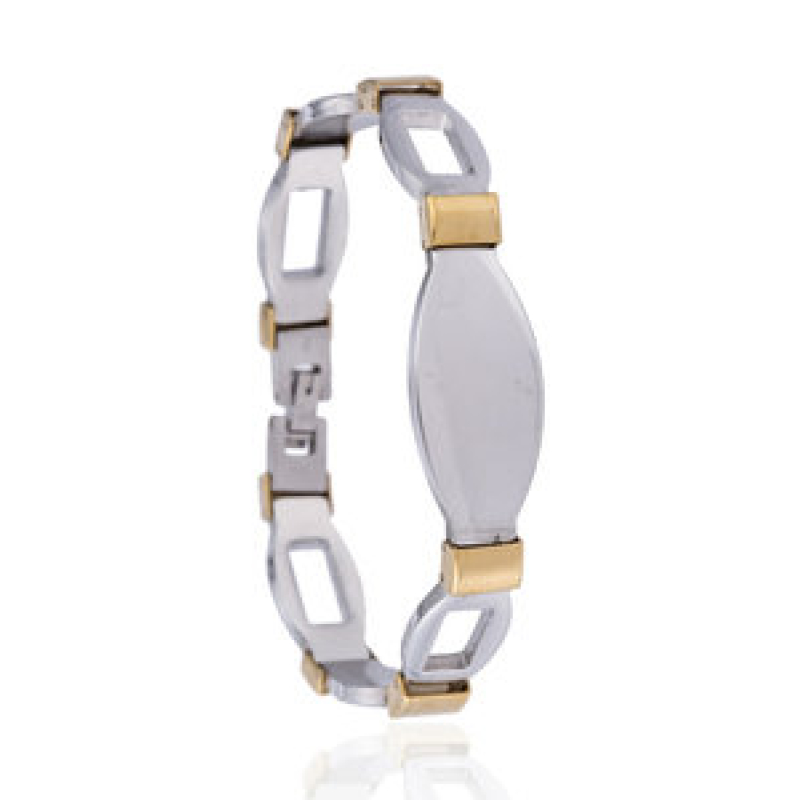 Armband staal en goudkleur 22cm